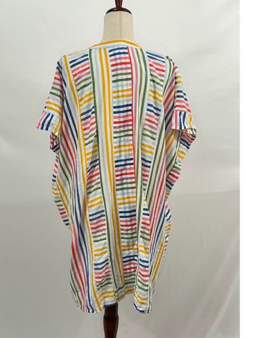 EMERSON FRY Short Caftan Coverup Rainbow Stripe - Picture 4 of 16